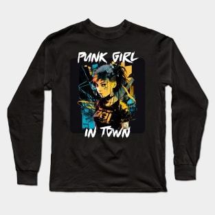 Graffiti Style - Punk Girl In Town 7 Long Sleeve T-Shirt